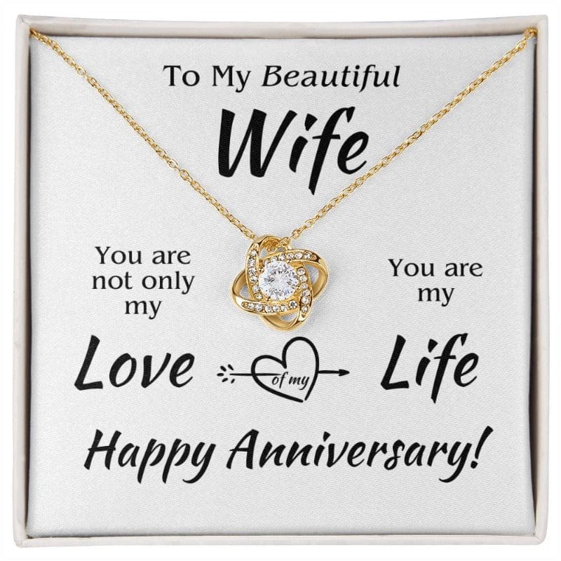 Love of My Life - Anniversary Necklace - Yellow Gold Finish - two-toned box
