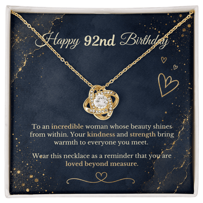 Happy 92nd Birthday Necklace