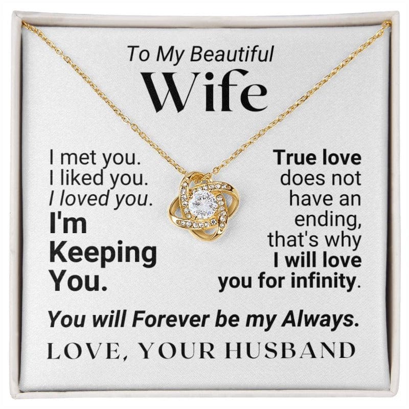 To My Wife - I'm Keeping You - Yellow Gold Finish - Necklace - Two-tone Box