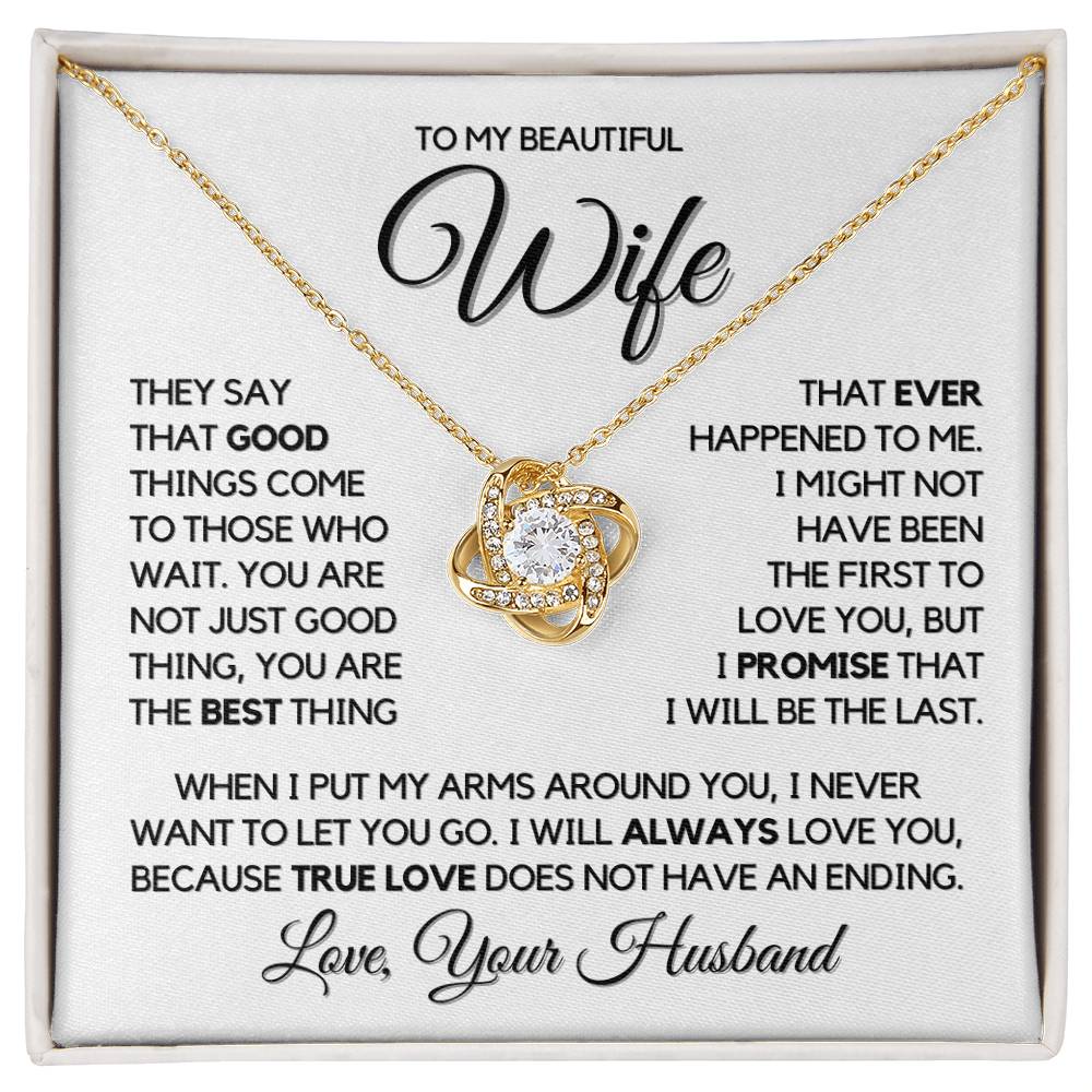 To My Wife - Unending Love - Necklace - Yellow gold finish with two-tone box