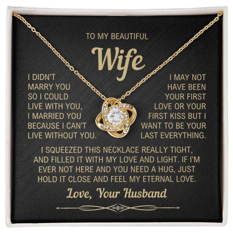 To My Wife - When I Say I Love You - Necklace - Yellow Gold Finish with Two-tone Box