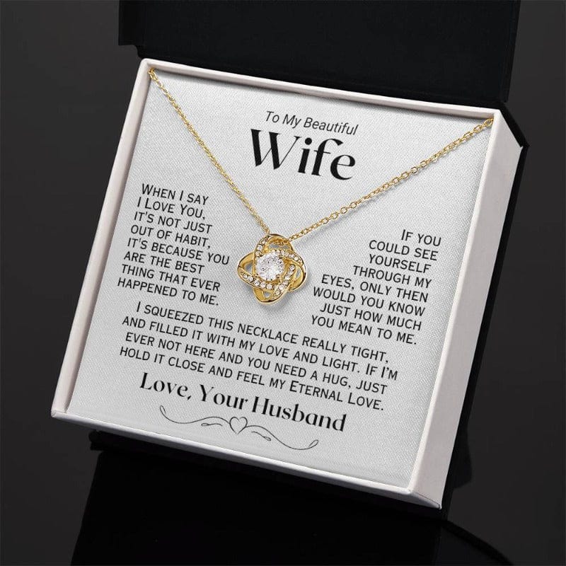 To My Wife - When I Say I Love You - Necklace - Yellow Gold Finish With Two-toneBox