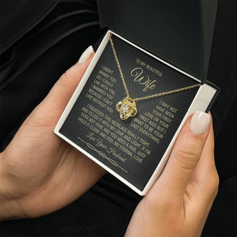 To My Wife - When I Say I Love You - Necklace - Yellow Gold Finish with Two-tone Box