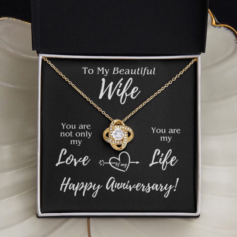 My Beautiful Wife - Anniversary Necklace - Gold Plated - Two-toned box