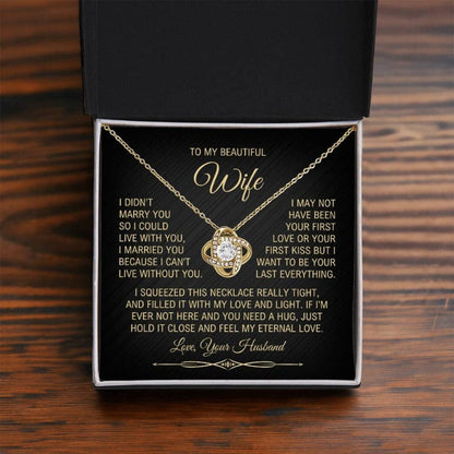 To My Wife - When I Say I Love You - Necklace - Yellow Gold Finish with Two-tone Box