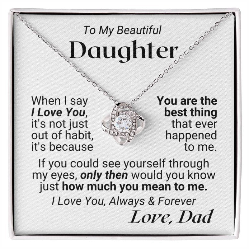 To My Daughter - You Are The Best Thing - Necklace - White Gold Finish with Two-tone Box