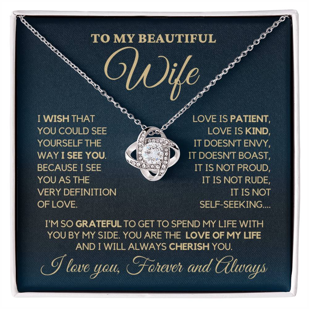 To My Wife - My Perfect Love - Necklace - White Gold Finish with two-tone Box