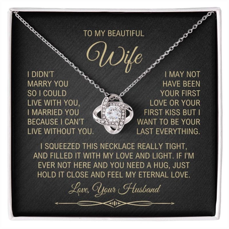 To My Wife - When I Say I Love You - Necklace - White Gold Finish with Two-tone Box
