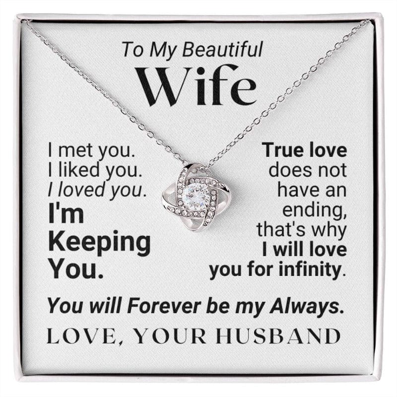 To My Wife - I'm Keeping You - White Gold Finish - Necklace - Two-tone Box