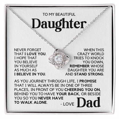To My Daughter - I Believe In You - White Gold Finish Necklace Two-tone Box
