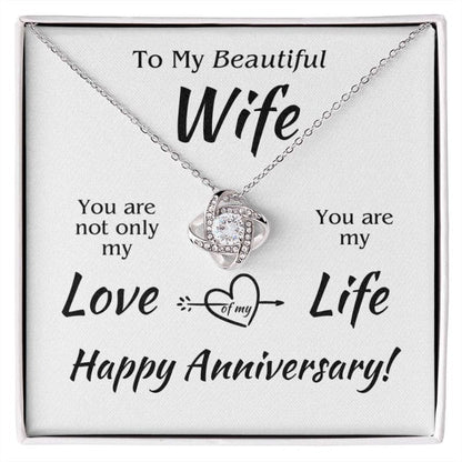 Love of My Life - Anniversary Necklace - White Gold Finish - two-toned box
