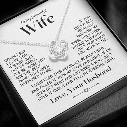To My Wife - When I Say I Love You - Necklace - White Gold Finish with Two-tone Box