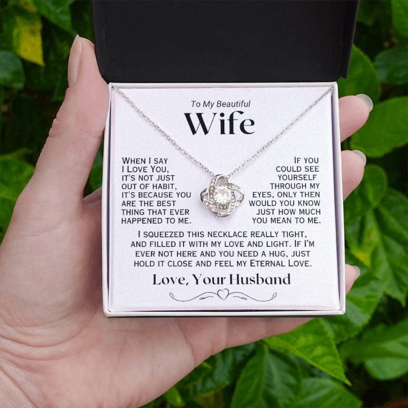To My Wife - When I Say I Love You - Necklace - White Gold Finish With Two-tone Box