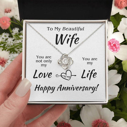 Love of My Life - Anniversary Necklace - White Gold Finish - two-toned box