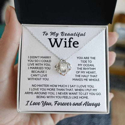 To My Wife - You Are My Home - Necklace - White Gold Finish with Two-tone Box