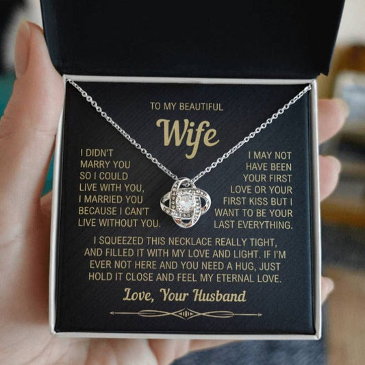 To My Wife - When I Say I Love You - Necklace - White Gold Finish with Two-tone Box