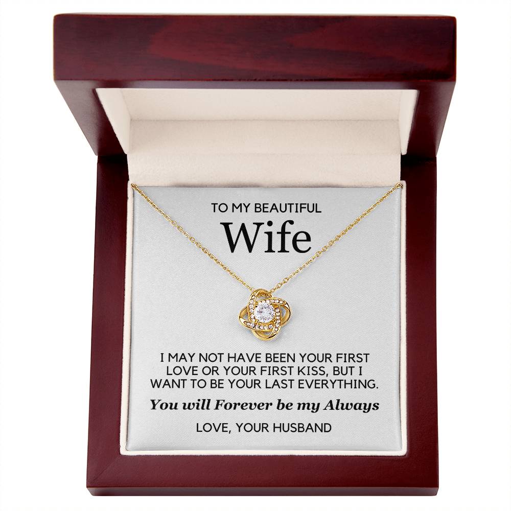 To My Wife - Forever Love - Necklace - Yellow Gold Finish with Luxury LED Box