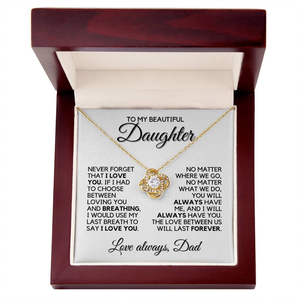 To My Daughter - We Will Always Have Each Other - Love Dad - Yellow Gold Finish Necklace - Luxury LED Box