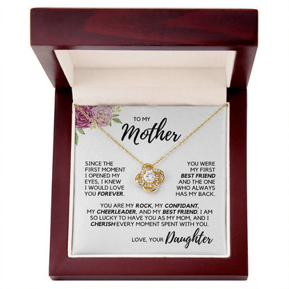 To My Mother - My Best Friend - Yellow Gold Necklace with Luxury LED box