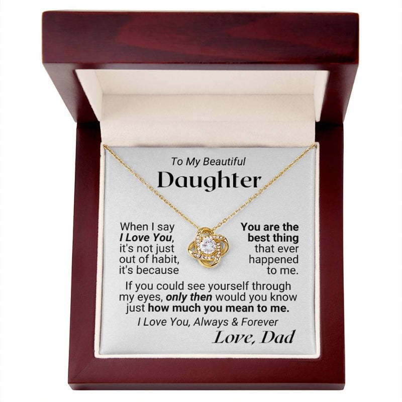 To My Daughter - You Are The Best Thing - Necklace - Yellow Gold Finish with Luxury LED Box