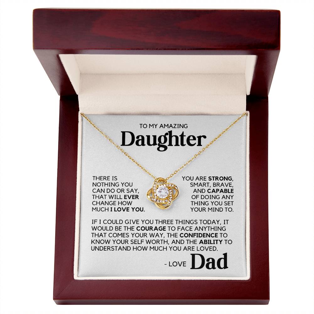 To My Daughter - I Love And Support You - Yellow Gold Finish Necklace with Luxury style LED box