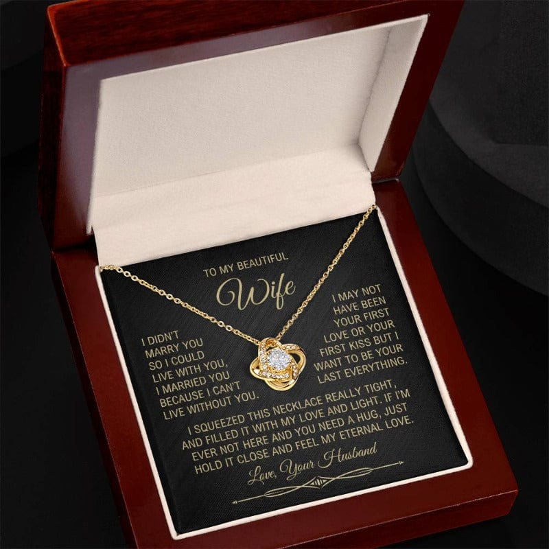 To My Wife - When I Say I Love You - Necklace - Yellow Gold Finish with LED Luxury Box