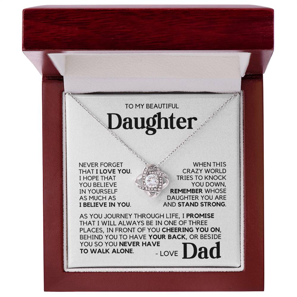 To My Daughter - I Believe In You - White Gold Finish Necklace Luxury LED Box