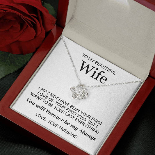 To My Wife - Forever Love - Necklace - White Gold Finish with Luxury LED Box