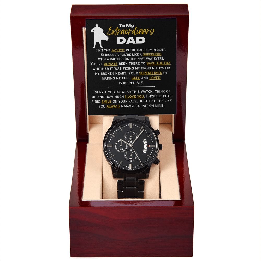 My Extraordinary Dad - Black Chronograph Watch