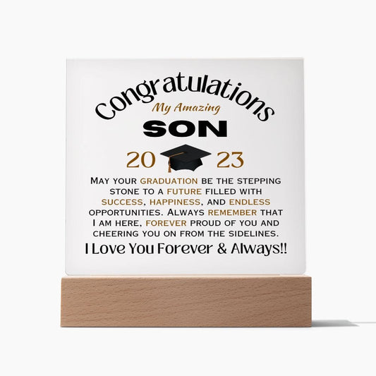 Son Graduation Plaque with LED light option
