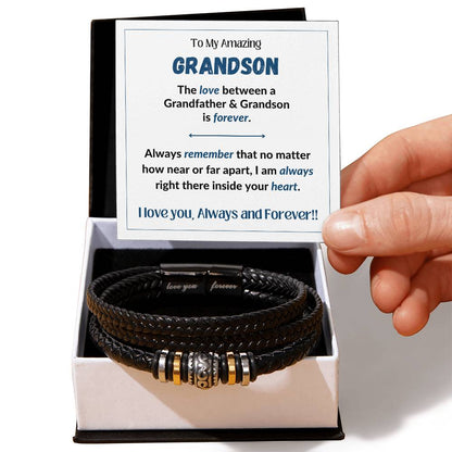 Amazing Grandson/Grandfather - Forever Love - Bracelet Two-tone box