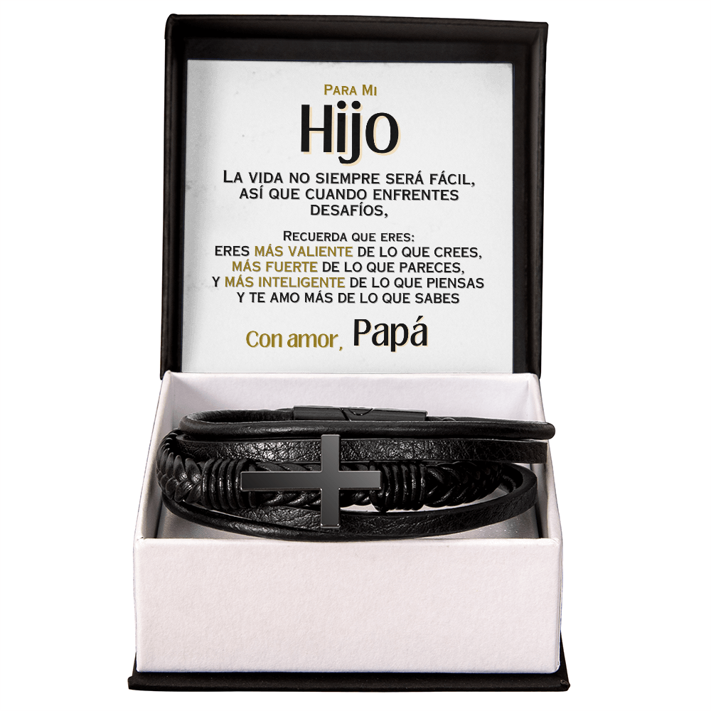 Para Mi Hijo - Con Amor, Papá - Pulsera con cruz