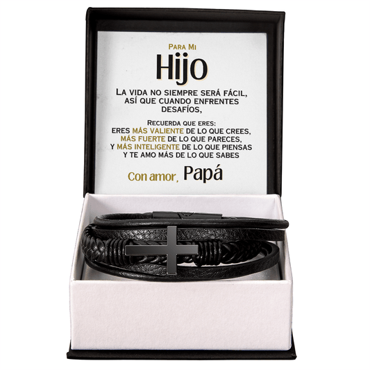 Para Mi Hijo - Con Amor, Papá - Pulsera con cruz