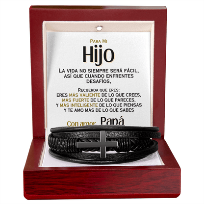 Para Mi Hijo - Con Amor, Papá - Pulsera con cruz