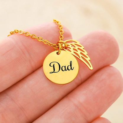Angel Wing Memorial Necklace - Dad