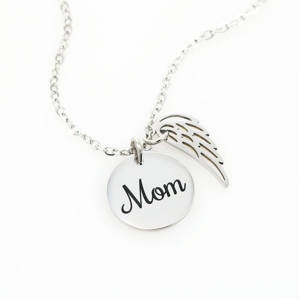 Angel Wing Memorial Necklace - Mom