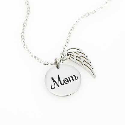 Angel Wing Memorial Necklace - Mom