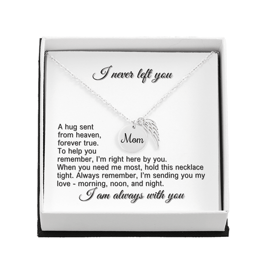 Angel Wing Memorial Necklace - Mom