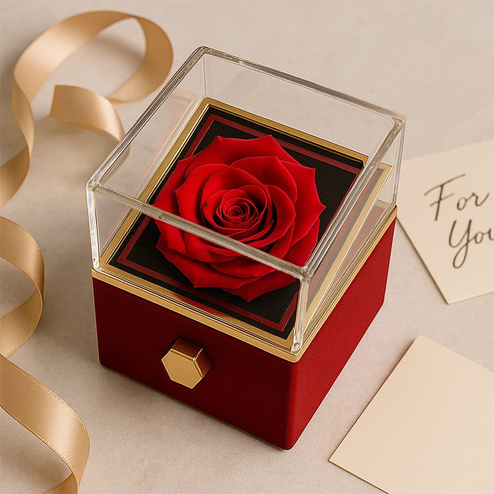 To My One True Love - Necklace with Rotating Rose Box