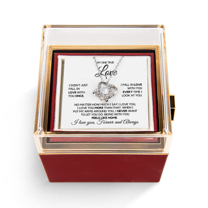 To My One True Love - Necklace with Rotating Rose Box
