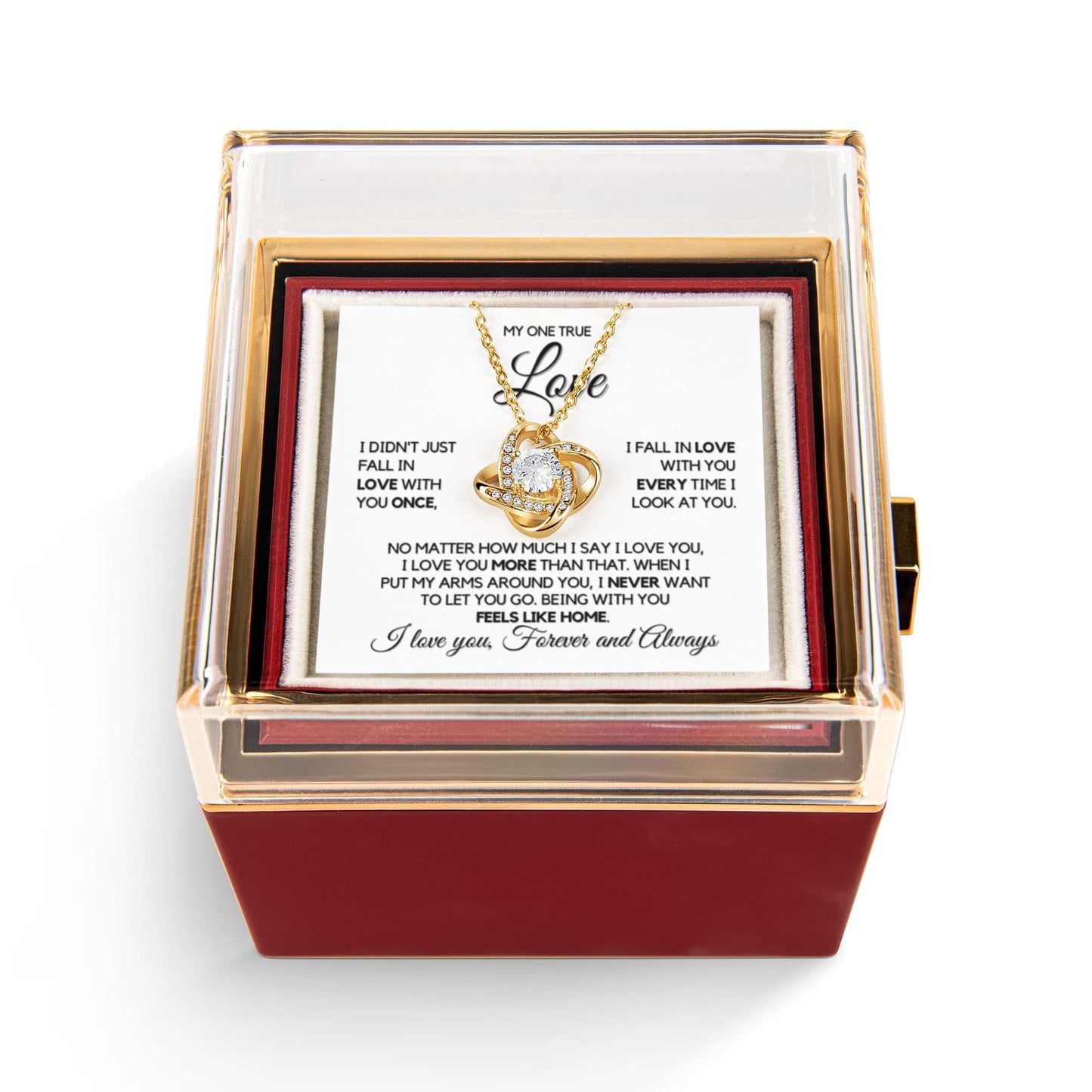 To My One True Love - Necklace with Rotating Rose Box