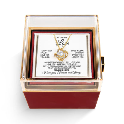 To My One True Love - Necklace with Rotating Rose Box