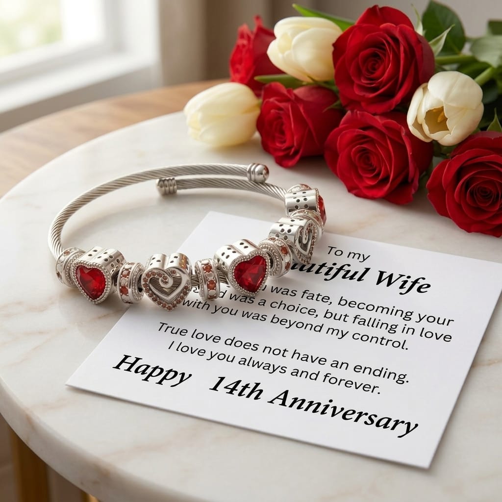 14th Anniversary Bracelet Gift for Wife