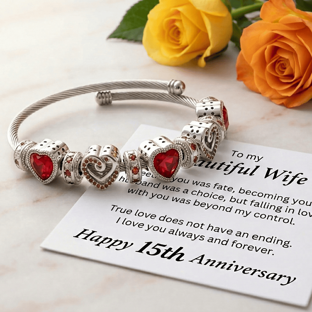 15th Anniversary Bracelet Gift for Wife