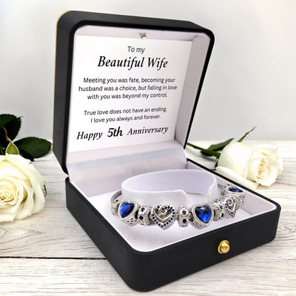 5th Anniversary Bracelet - Sapphire Blue