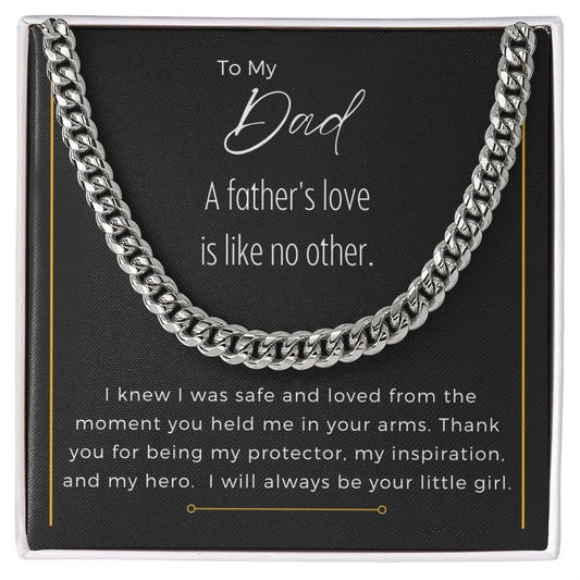 To My Dad - I Will Always Be Your Little Girl - Link Chain Necklace