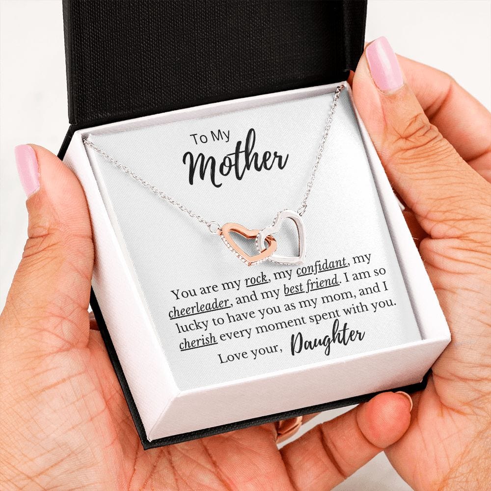 To My Mother - My Best Friend - Interlocking Hearts Necklace