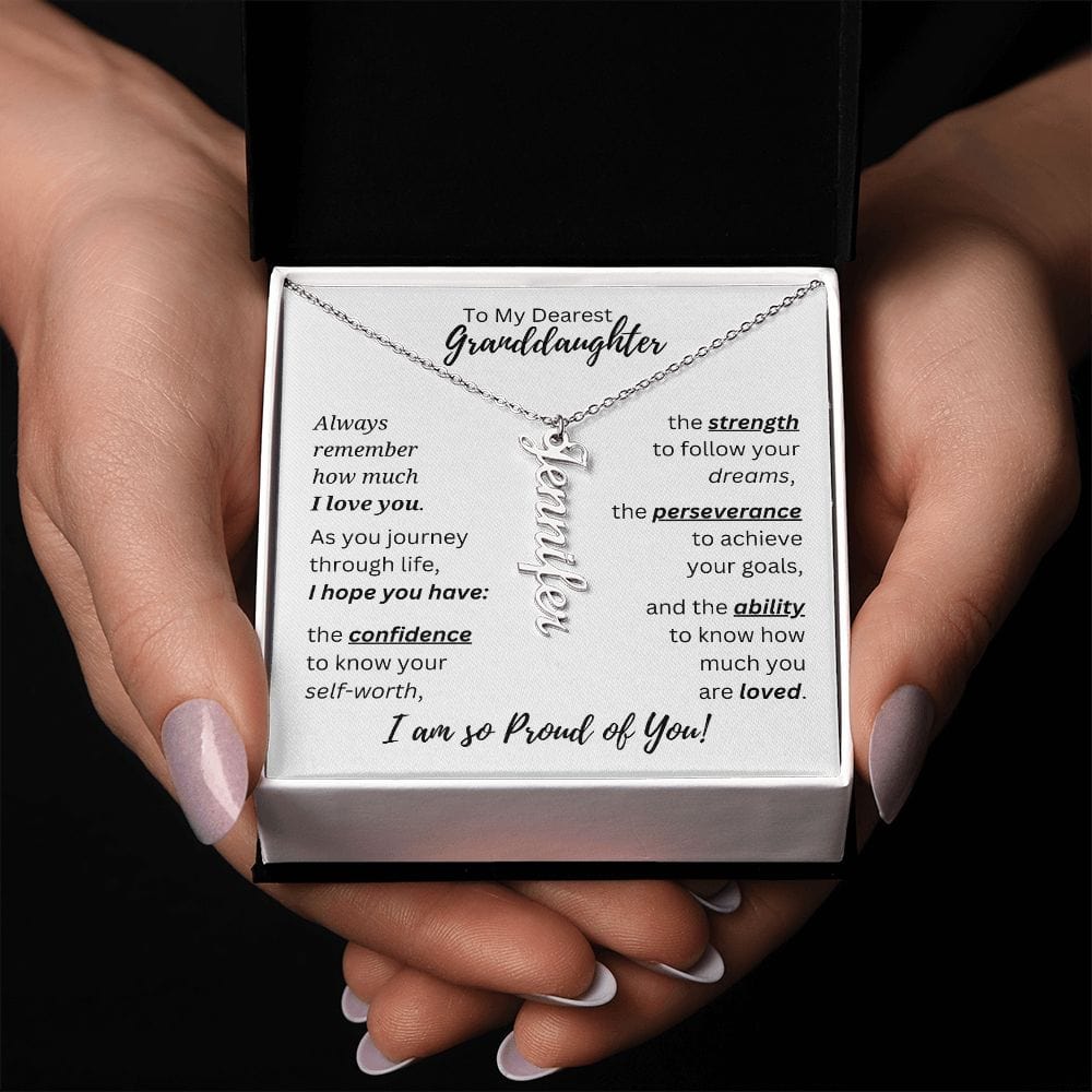 To My Granddaughter - I'm So Proud of You - Name Necklace